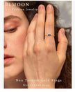 Birthstone Rings for Women Non Tarnish Gold Stackable Rings Dainty 14K Gold/Silver Plated Baguette CZ Emerald Green Pinky Ring Personalized Jewelry Gift for Birthday Size 4-10
