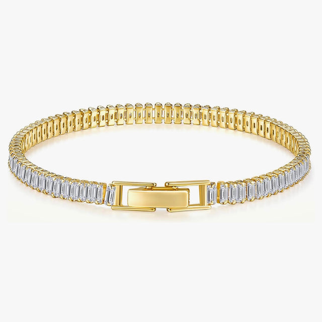 14K Gold/White Gold Plated Cubic Zirconia Tennis Bracelet | Silver, Gold Bracelet for Women