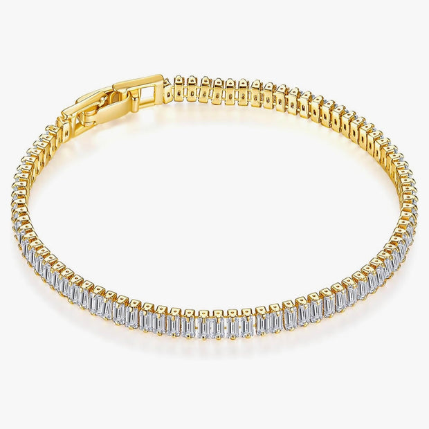 14K Gold/White Gold Plated Cubic Zirconia Tennis Bracelet | Silver, Gold Bracelet for Women